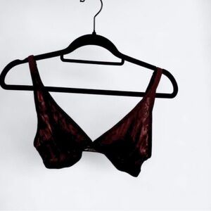Elegant Burgundy Mesh Bralette